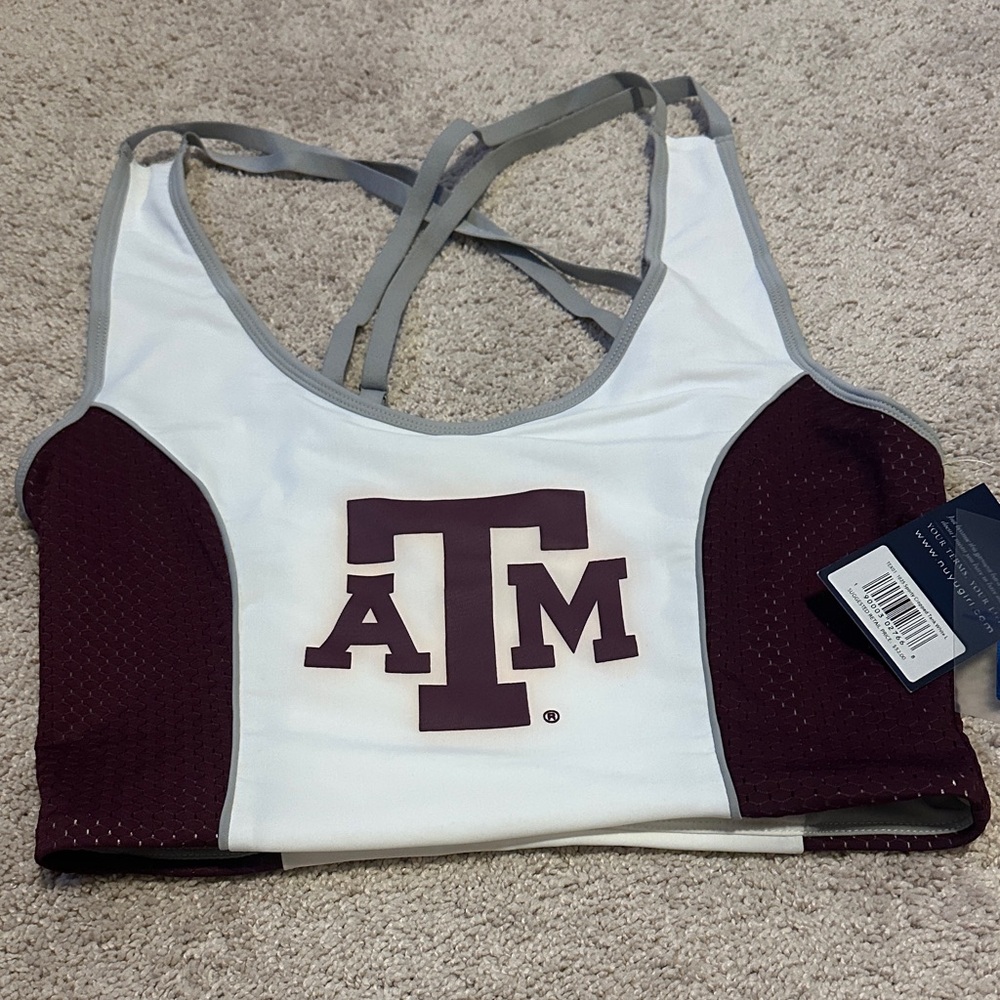 NWT Size Large NUYU Texas A&M Cropped Top (factory defect as shown in pictures)
